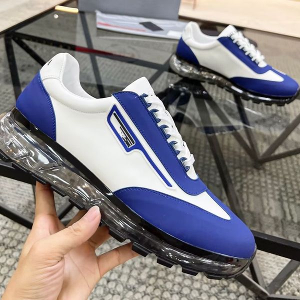 

luxury designer mens casual shoes genuine leather low-sneakers lace up trainers comfortable outdoor runner sneaker 38-45, Black