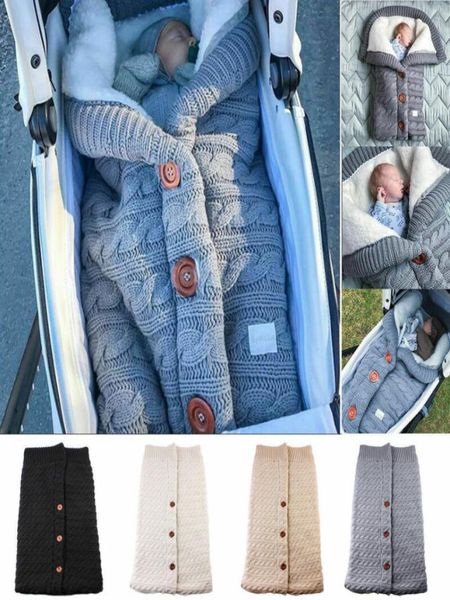 

baby sleeping bags winter warm button knit swaddle wrap swaddle stroller wrap toddler blanket sleeping bags4961567