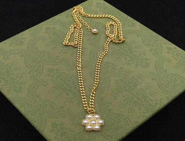 

designer flowers pearl pendant necklaces luxury letter pattern girls party wedding chunky necklace gift hip hop jewel2054339, Silver