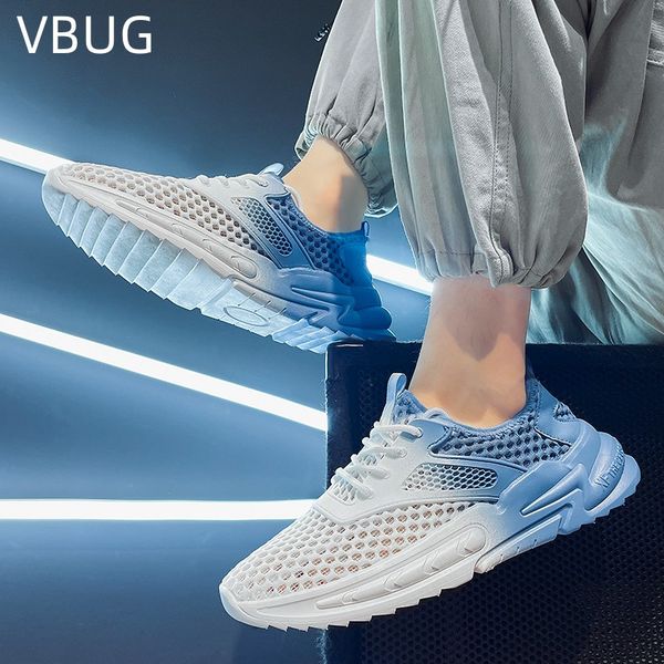 

sandals low big net trendy mens casual lightweight trendy all-match comfortable breathable sandals mens spring and summer, Black