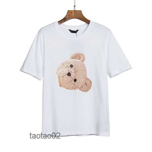 

mens designer t shirt palm letter print graffiti short sleeve fashion angel women's bear casual comfortable t-shirt black whitedare, White;black