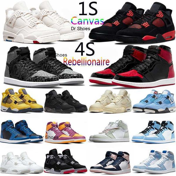 

4 4s basketball shoes jumpman 4 retro men women canvas red thunder black cat tour yellow ts 1 1s rebellionaire bred sports sneakers