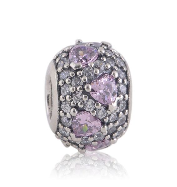 

andy jewel authentic 925 sterling silver beads heart ball charm fits european pandora style jewelry bracelets necklace 791249czs9362716, Black