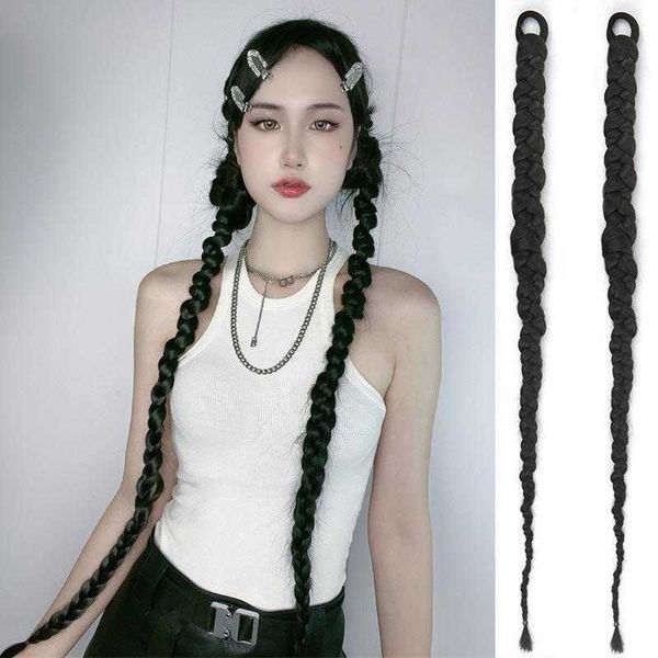 

twisted braid long hair wig ponytail black dreadlocks twist boxing