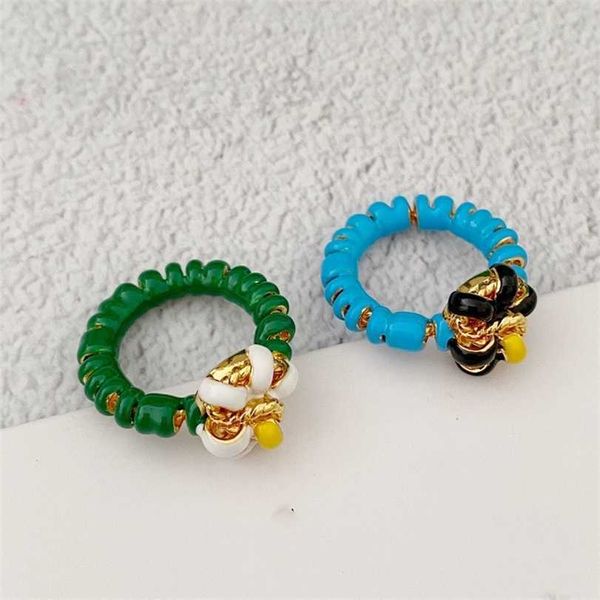 

2023 designer new family b. daisy flower drop winding ring fashionable personality versatile simple, Silver