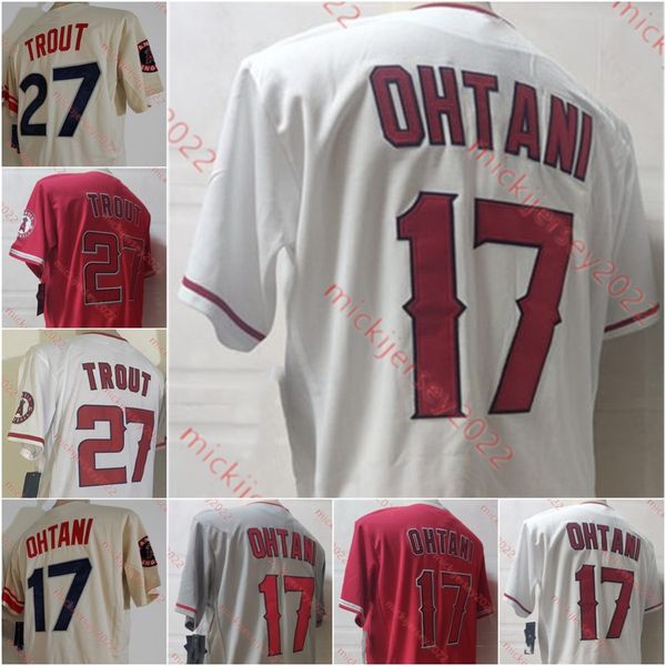 

stitched 17 shohei ohtani mens baseball jersey mike trout jerseys, Black