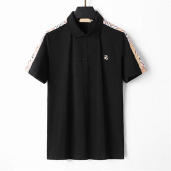 

2023designer fashion luxury men's large size upscale polo shirt korean version of the trend embroidered half sleeve new lapel short sle, White;black