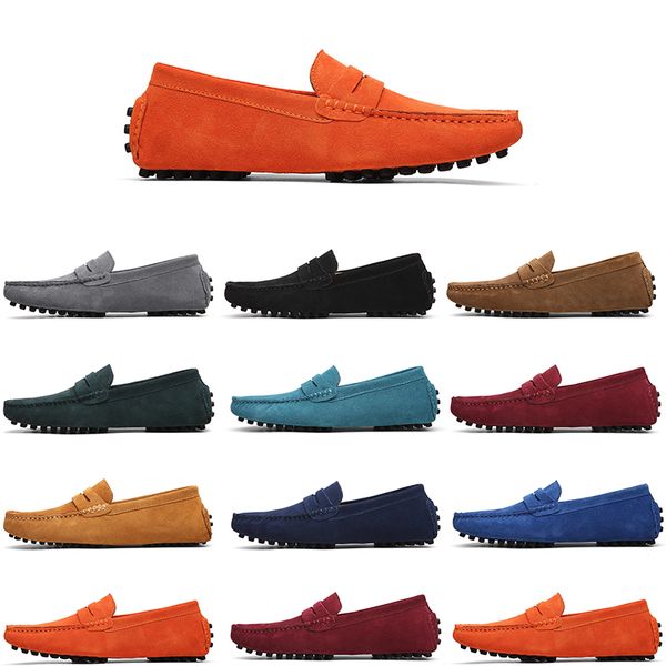 

non-brand men casual suede shoe mens slip on lazy leather shoe 38-45 silver, Black