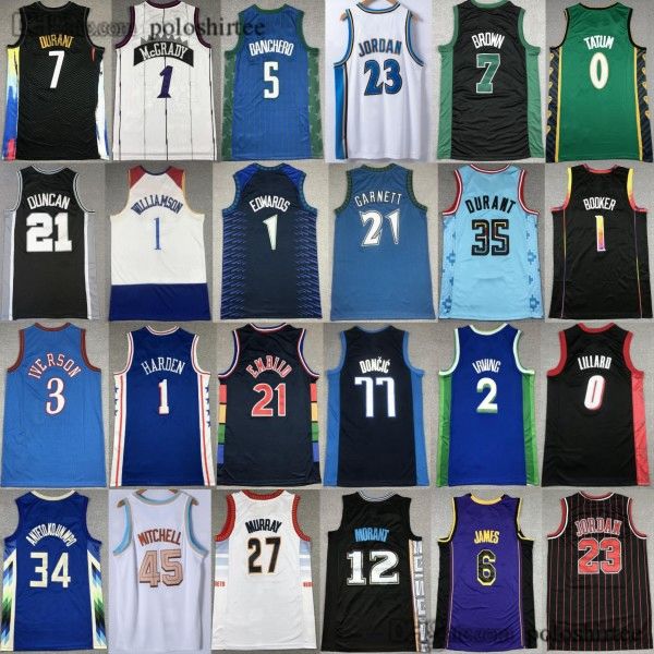 

basketball ja morant jersey lillard tatum devin booker kevin durant luka doncic antetokounmpo donovan mitchell irving harden embiid mj 24bry, Black;red