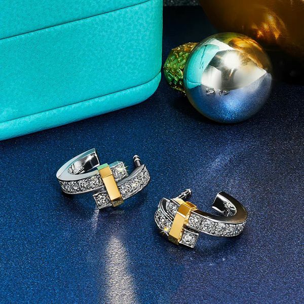 

luxury round shape earring earrings with diamonds designer fashion stainless steel jewelry gift wholesale, Golden;silver