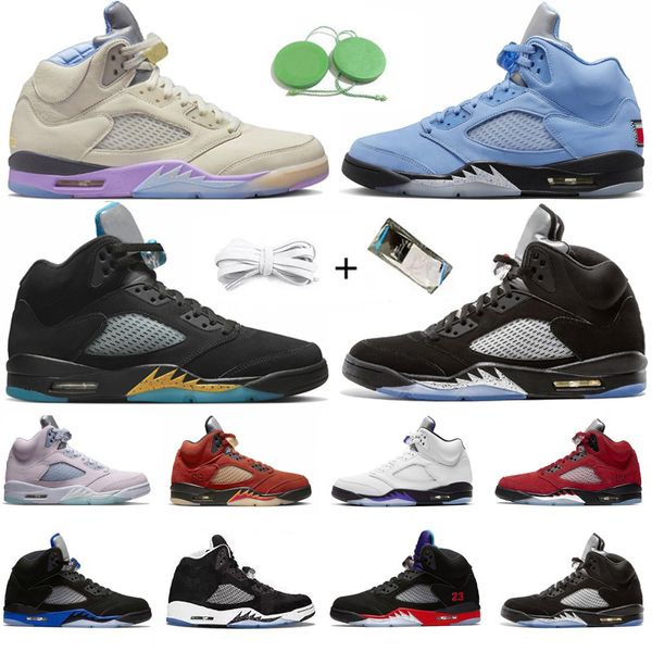 

mens basketball shoes 5 5s sneakers aqua university blue easter bluebird oreo raging bull anthracite og black metallic sail white cement men