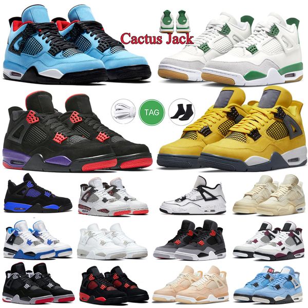 

men women basketball shoes 4 4s jumpman designer military messy room pn dust seafoam midnight navy thunder lightning woman outdoor sports sn