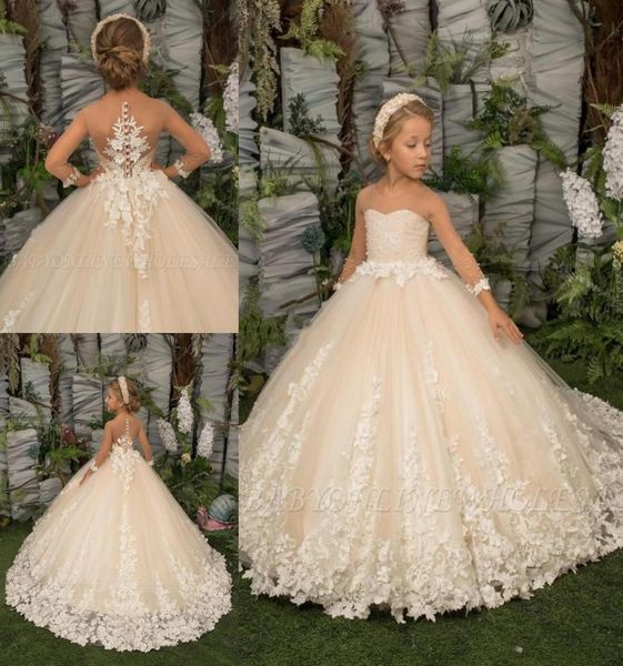 

2022 girls glitz pageant dresses brush cute toddler ball gown beads crystals flowers feather pearls applique flower girl dress bc11552750, White;red