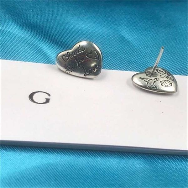 

2023 designer new fashion jewelry ancient classic blind for fearless love net red temperament female s925 silver needle earrings, Golden