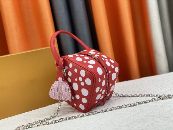 

l yayoi kusama capucines rania dice bag mini organizer wallet colorful dot designers handbag silver chain bag luxury purse m21778 m46450