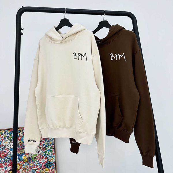 

2023ss broken planet market bpm letter print oversized hoodie men's clothing woman clothes streetwear hooded sweatshirts, Black