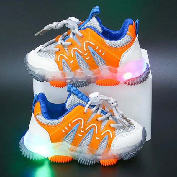 

2023 kids first walkers autumn baby led shoes 16 years baby boys glowing light up sports shoes infant first walkers baby girls luminous snea