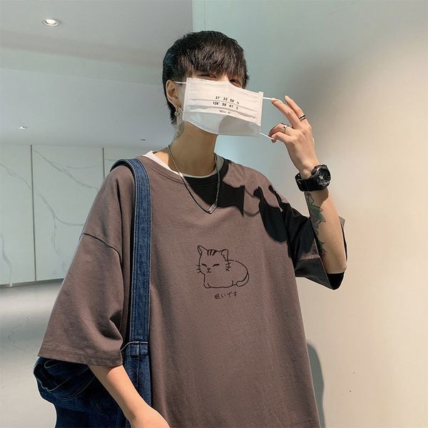 

mens tshirts t shirt men cotton printed mens summer tshirts oversized tee shirts 5xl casual tshirts wear big size 230317, White;black