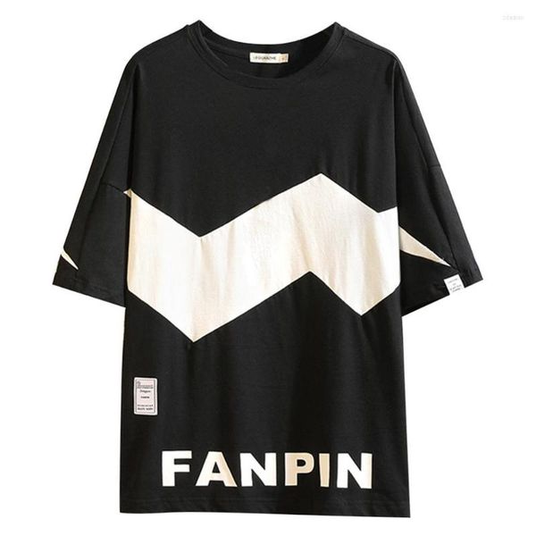 

t men's shirts summer shirt style splicing streetwear short sleeve fashion crash black white holiday plus size male clothes, White;black
