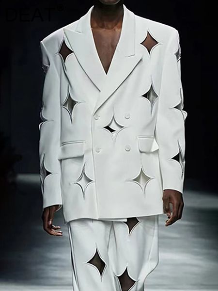 

womens suits blazers deat fashion women blazer notched collar loose double breasted long sleeve star hollow out suit jackets spring 17a6670, White;black