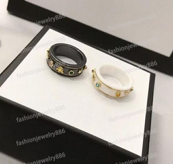 

brand letter ceramics ring for mens womens planet rings fashion designer extravagant brand letters ring jewelry women men wedding lover gift, Silver