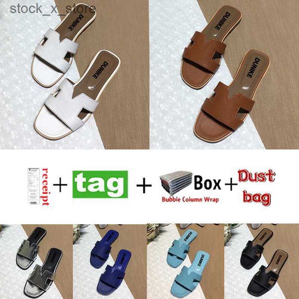 

designer slippers with box orans slipper women beach sandals flat heel slides slide house indoor outdoor sandal summer luxury genuine, Black