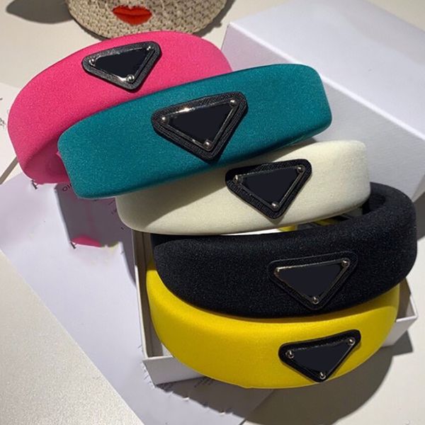 

designer headwear inverted triangle iron label women's sponge hair hoop fashion versatile candy color hair clip shampoo headband hair l