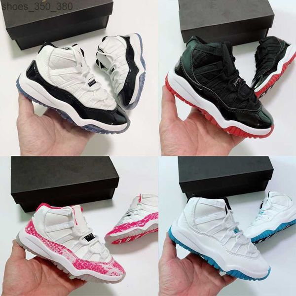 

2023 toddler infants kids space jam 11s bred concord for sale sneakers boys legend blue basketball shoes size28-35, Black