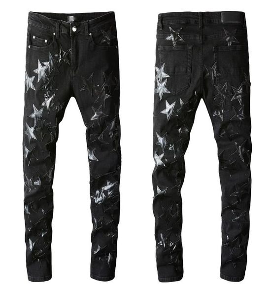 

2022 mens jeans hip hop style luxury designer denim pant distressed ripped biker jean slim fit motorcycle men clothing size7900271, Blue