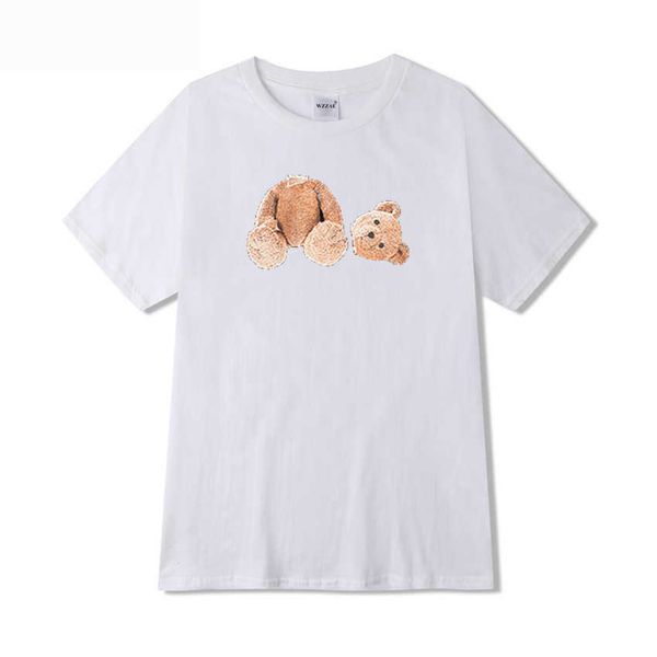 

men's t-shirts short sleeve cotton t-shirt with print pattern of broken head teddy bear xxl, White;black