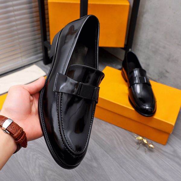 

2023 men formal dress shoes masculino elegant suit oxfords brand business designer flats men's casual office loafers size 38-44, Black
