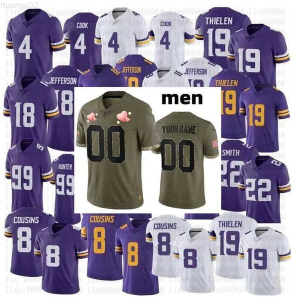 

football jersey minnesota''vikings''3 cameron dantzler sr. 18 justin jefferson 17 k.j. osborn 4 dalvin cook 22 harrison, Black;red