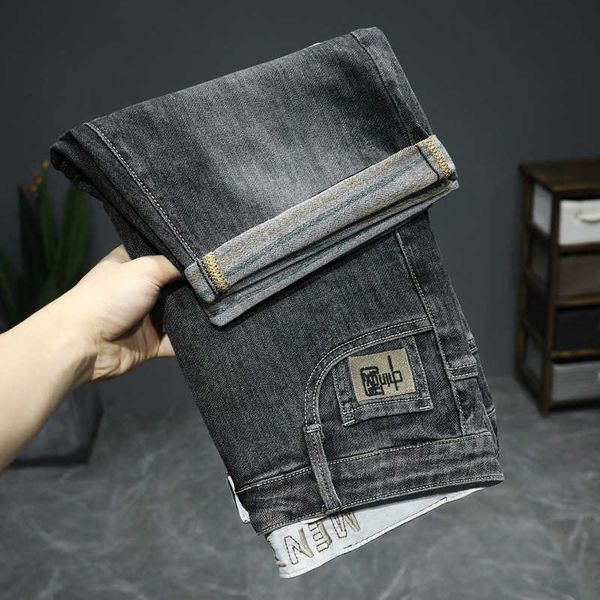 

shorts denim men's 2022 summer china-chic style embroidery scraped elastic slim trend handsome pants, Blue