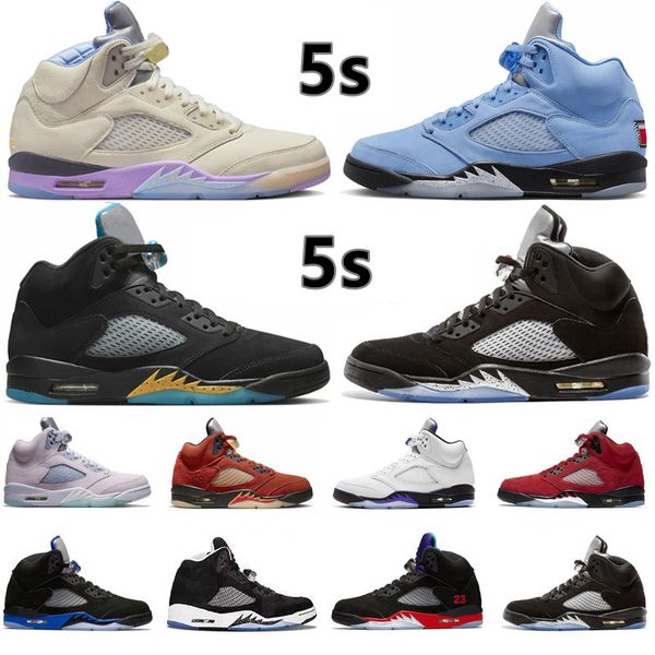 

5 auqa 5s mens basketball shoes university blue easter bluebird oreo raging bull anthracite og black metallic sail white cement men trainers