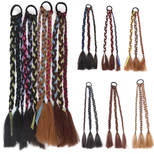 

colorful cool girl boxing braid wig reggae hip hop dreadlocks ponytail, Black