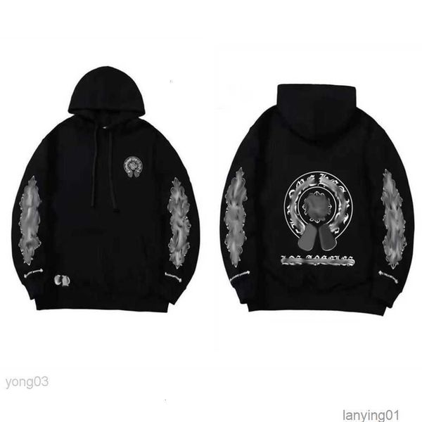 

designer hearts hoodie chromes mens hoody clothing hoodies hooded ch cross flower arm front printed pocket zippere215, Black