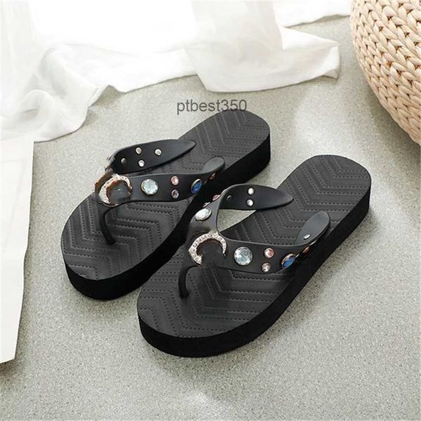 

fashion slippers 2023 ggity luxury design summer men flat women slope heel leather rubber letter casual sandals 02-018, Black