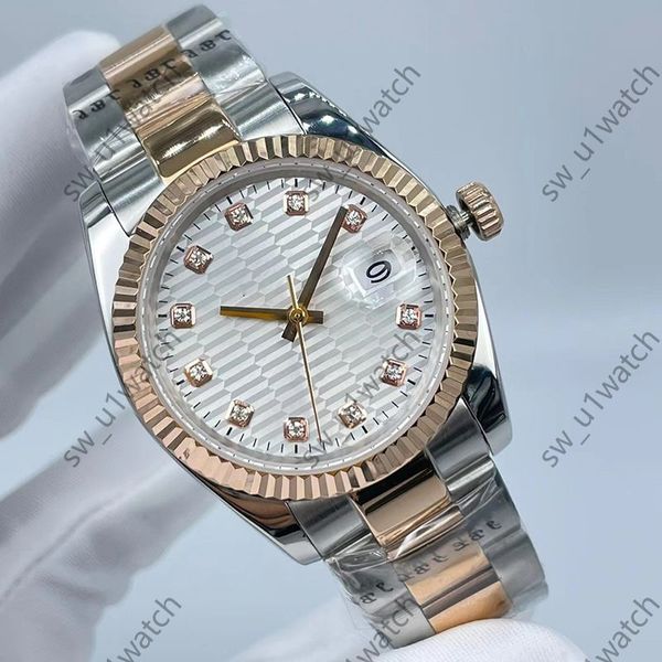 

mens watch date stripe face luxury designer watch size 41mm 36mm stainless steel bracelet automatic mechanical waterproof watches orologio., Slivery;brown