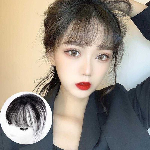 

air bangs female invisible and breathable hair online influencer, Black;brown