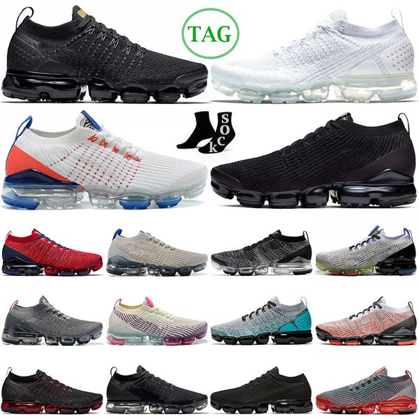 

2023 vapor max plus 3.0 running shoes mens fly knit triple black white volt laser gold hyper turquoise pure platinum noble red flyknit men o