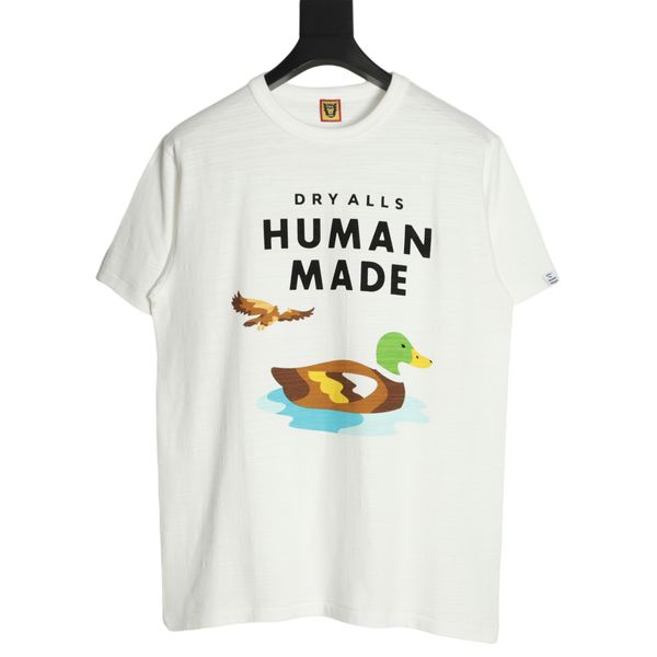 

human made 23 new fashion niche pure cotton t-shirt men and women with the same t-shirt high-quality couples, White;black