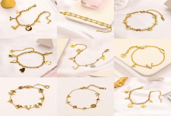 

famous designer bracelets luxury gold chain fashion jewelry girl pearl letter lock love bracelet premium wedding party jewelry acc4177521, Black
