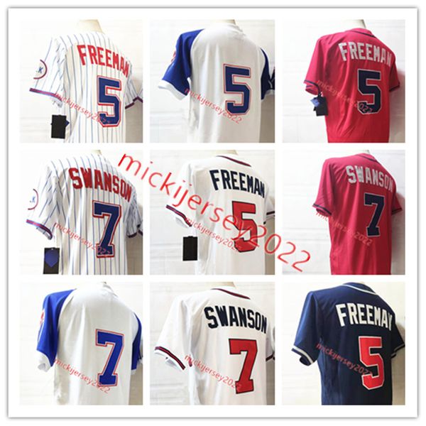 

jersey 5 baseball dansby swanson stitched 7 freddie an jerseys, Black