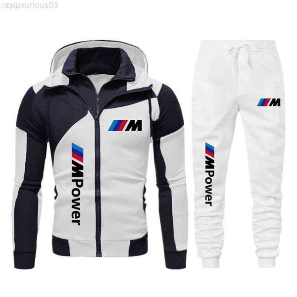 

men's 2023 products hoodie sportswear zip jacket sweatshirt sports suit bmw m power print, Black