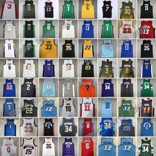 

printed basketball tatum ja morant jersey stephen curry lamelo ball jimmy butler lillard devin booker kevin durant luka doncic antetokounmpo, Black;red