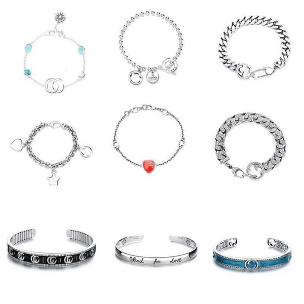 

2023 designer new jewelry silver bracelet old versatile. male and female lovers' double elf pattern carved bracelet, Black