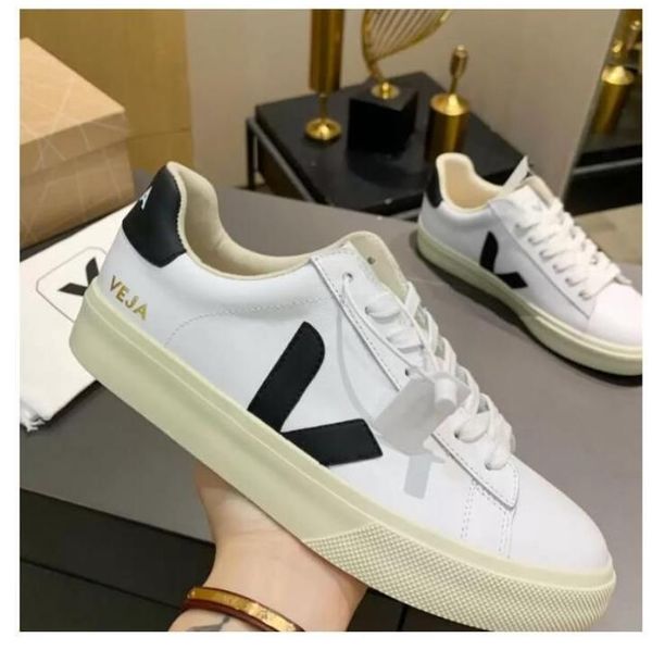 

2023 wholesaleoriginal veja campo womens sneakers men's classic white shoes fashion couples veja shoes vegetarianism style size 36-44, Black