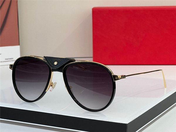 

new fashion design pilot sunglasses 0098 metal frame with black calfskin bridge classic simple and popular style high end outdoor uv400 prot, White;black