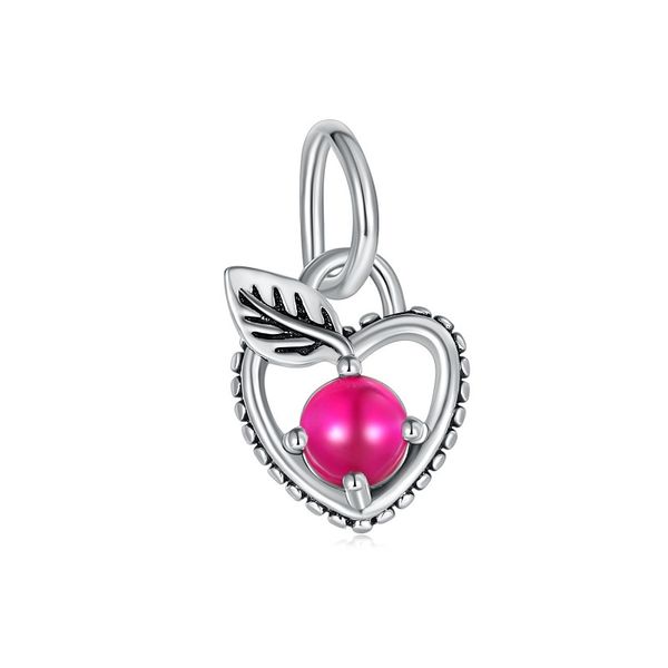 

fits pandora bracelets 20pcs love heart pink enamel apple dangle silver charms fits pandora charms bracelet beads for jewelry making 925 ste, Black