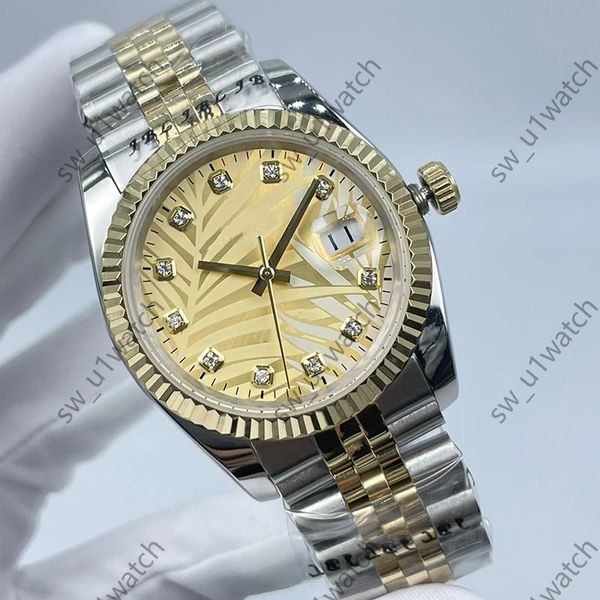 

mens watch date stripe face gold luxury designer watch size 41mm 36mm stainless steel bracelet automatic mechanical waterproof watches, Slivery;brown